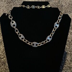 Necklacece & bracelet set. Gold tone with crystals. New. Time & Tru set.